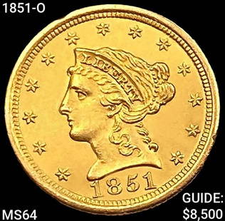 1851-O $2.50 Gold Quarter Eagle CHOICE BU: 1851-O $2.50 Gold Quarter Eagle CHOICE BU