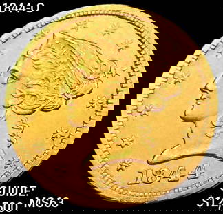 1844-O $5 Gold Half Eagle CHOICE BU: 1844-O $5 Gold Half Eagle CHOICE BU