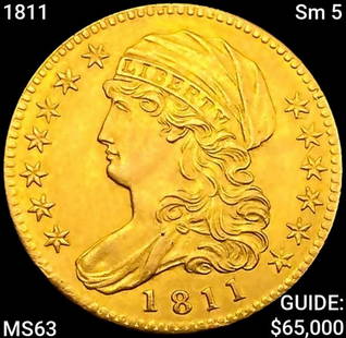 1811 Sm 5 $5 Gold Half Eagle CHOICE BU: 1811 Sm 5 $5 Gold Half Eagle CHOICE BU