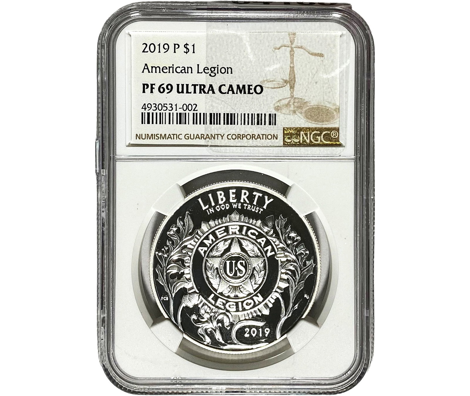 2019-P Silver $1 American Legion NGC PF69 ULTRA CAMEO: 2019-P Silver $1 American Legion NGC PF69 ULTRA CAMEO