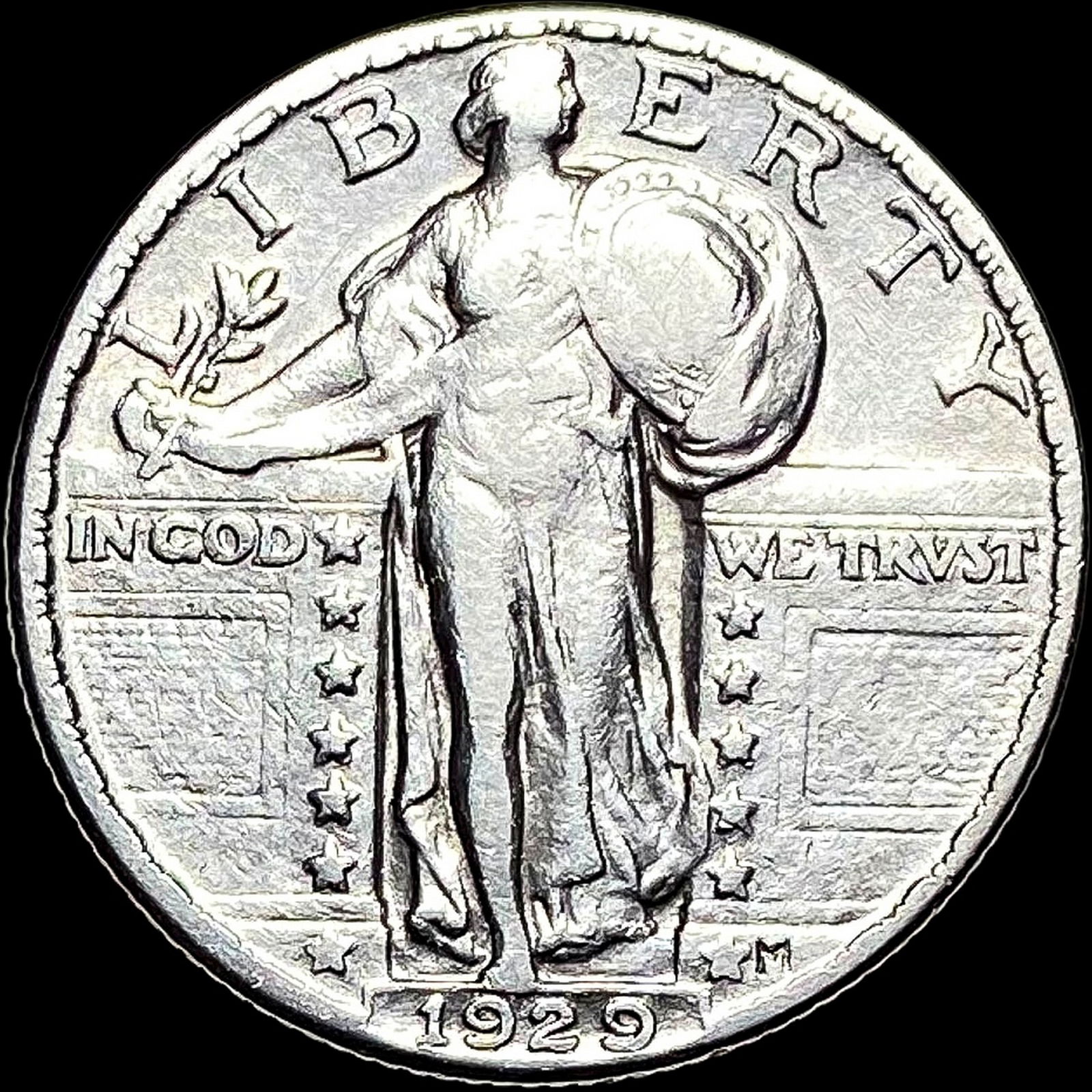 1929 Standing Liberty Silver Quarter LIGHTLY CIRCULATED (1 of 2)