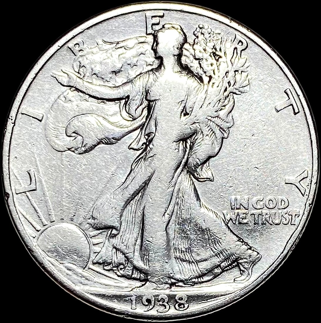 1938-D Silver Half Dollar Walking Liberty LIGHTLY CIRCULATED (1 of 2)