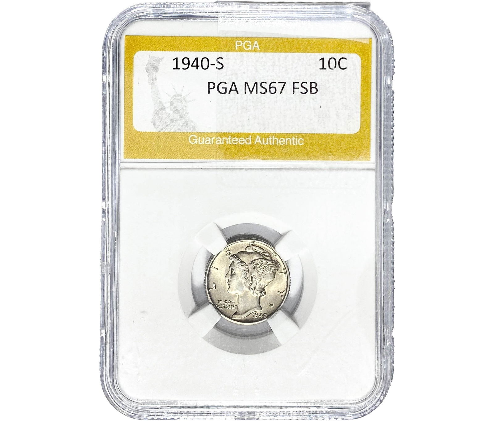 1940-S Mercury Silver Dime PGA MS67 FSB (1 of 2)