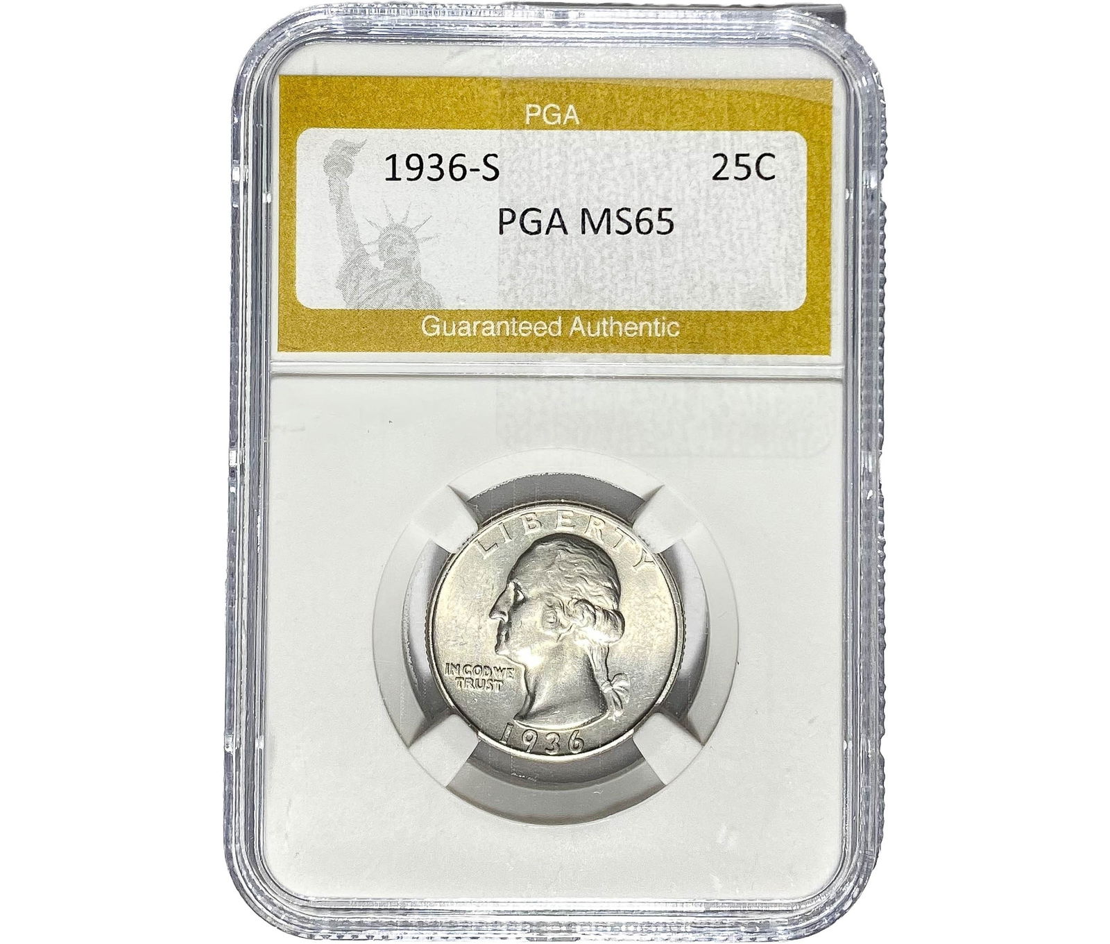 1936-S Washington Silver Quarter PGA MS65 (1 of 2)
