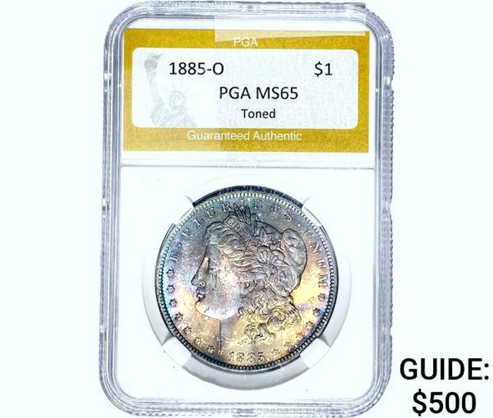 1885-O Morgan Silver Dollar PGA MS65 Toned (1 of 2)