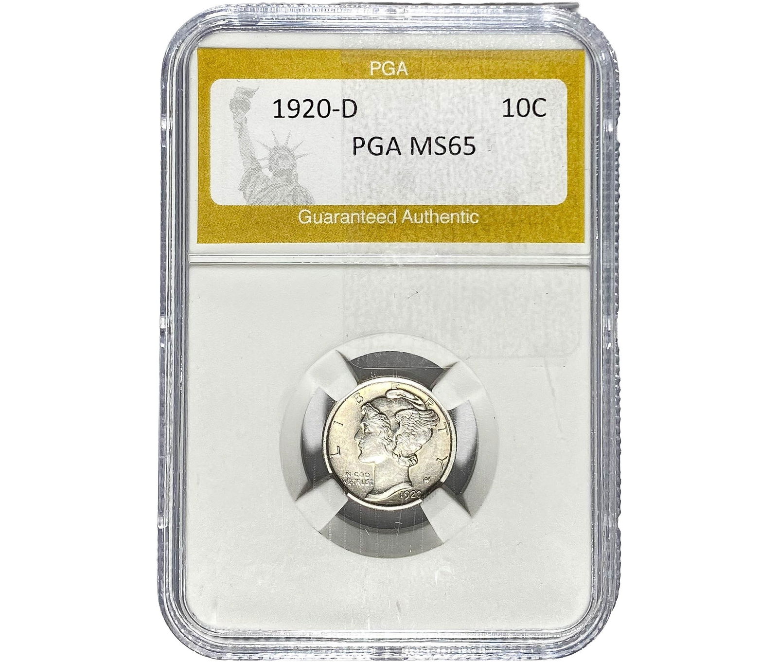 1920-D Mercury Silver Dime PGA MS65 (1 of 2)