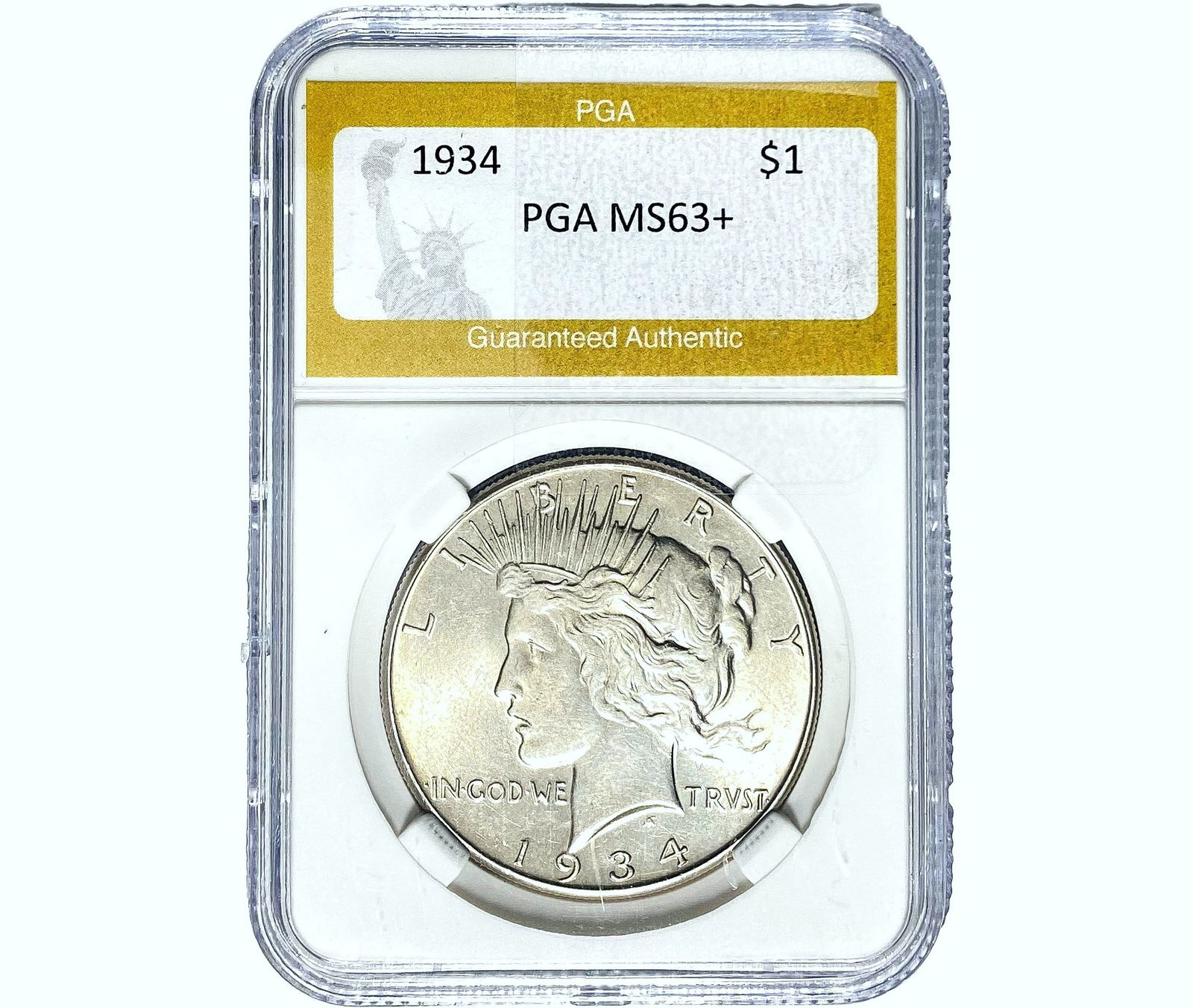 1934 Silver Peace Dollar PGA MS63+ (1 of 2)