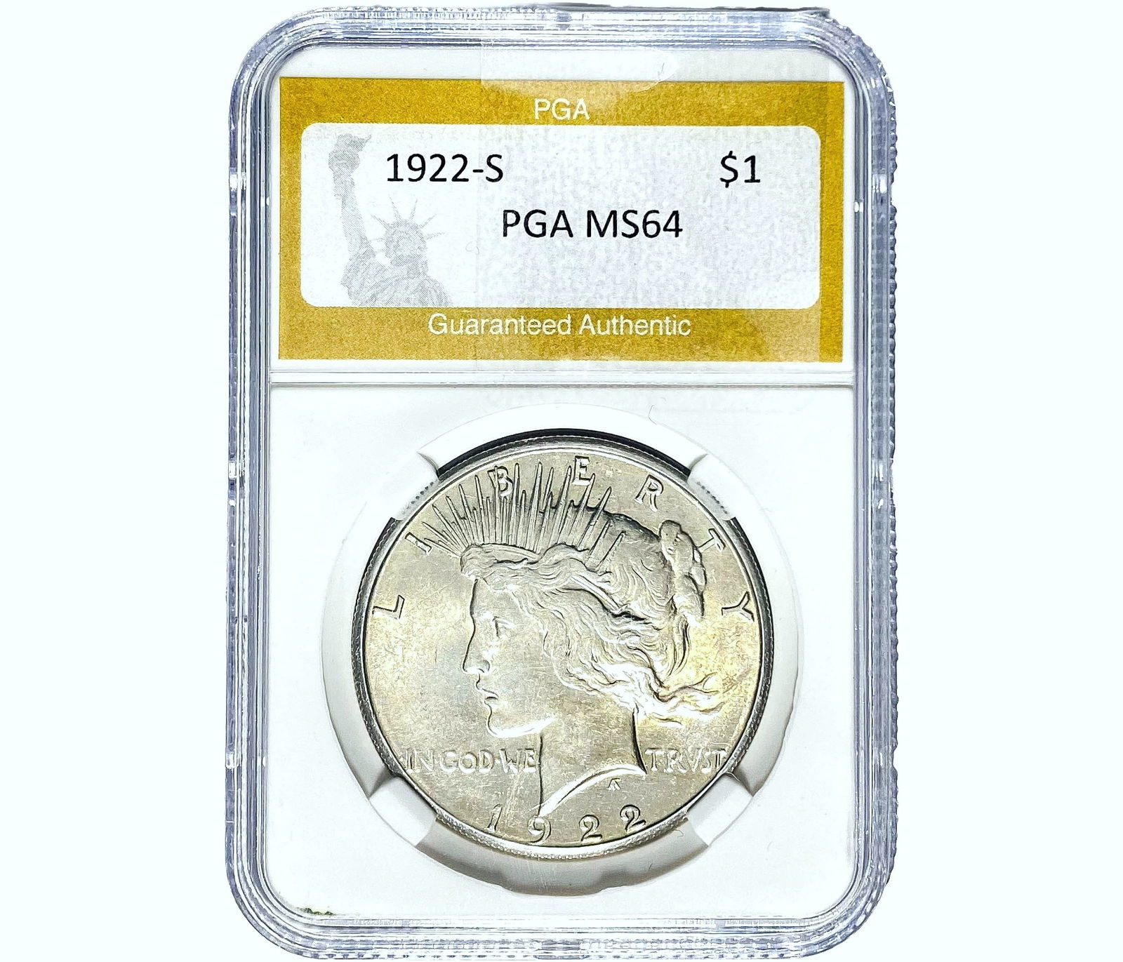 1922-S Silver Peace Dollar PGA MS64 (1 of 2)