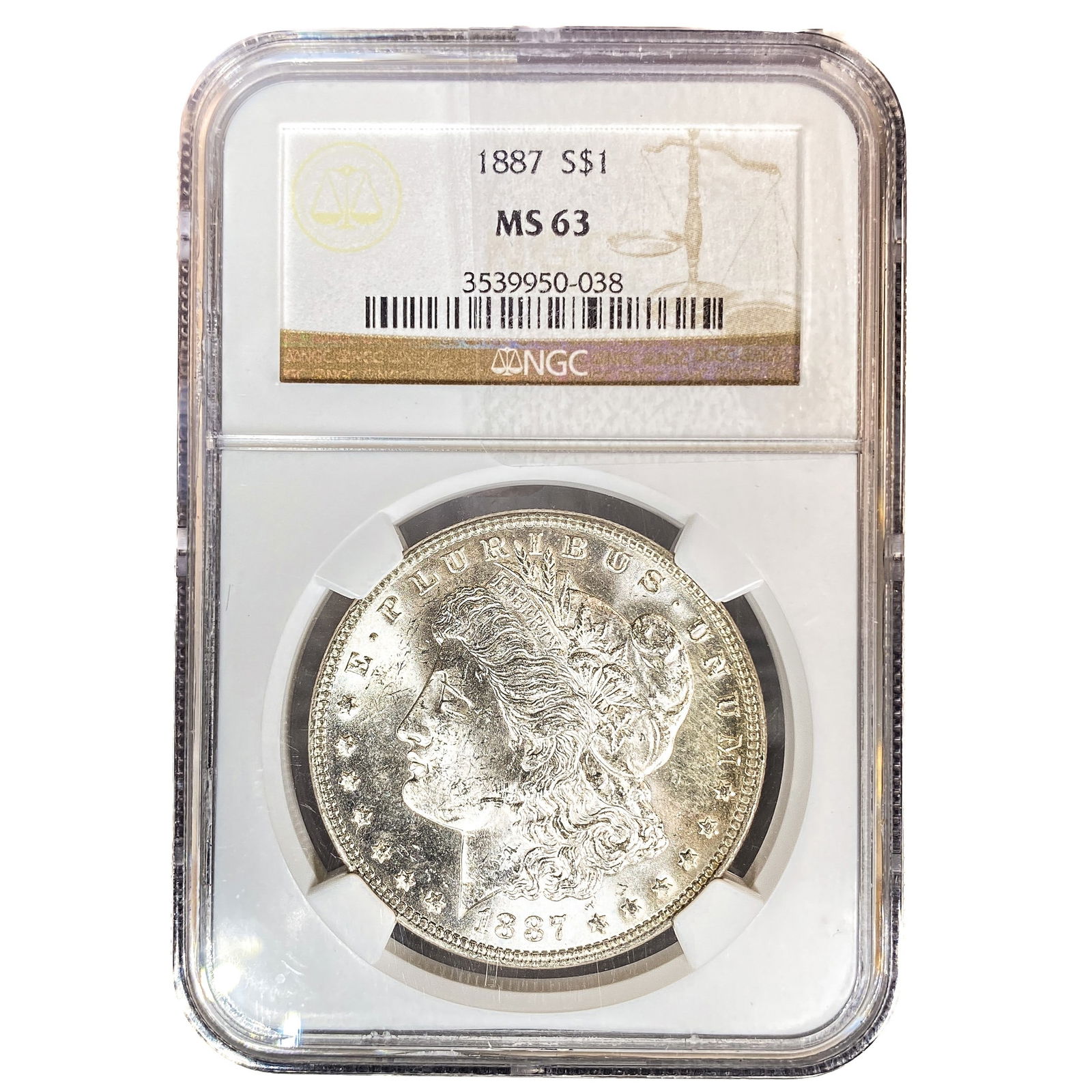 1887 Morgan Silver Dollar NGC MS63 (1 of 2)