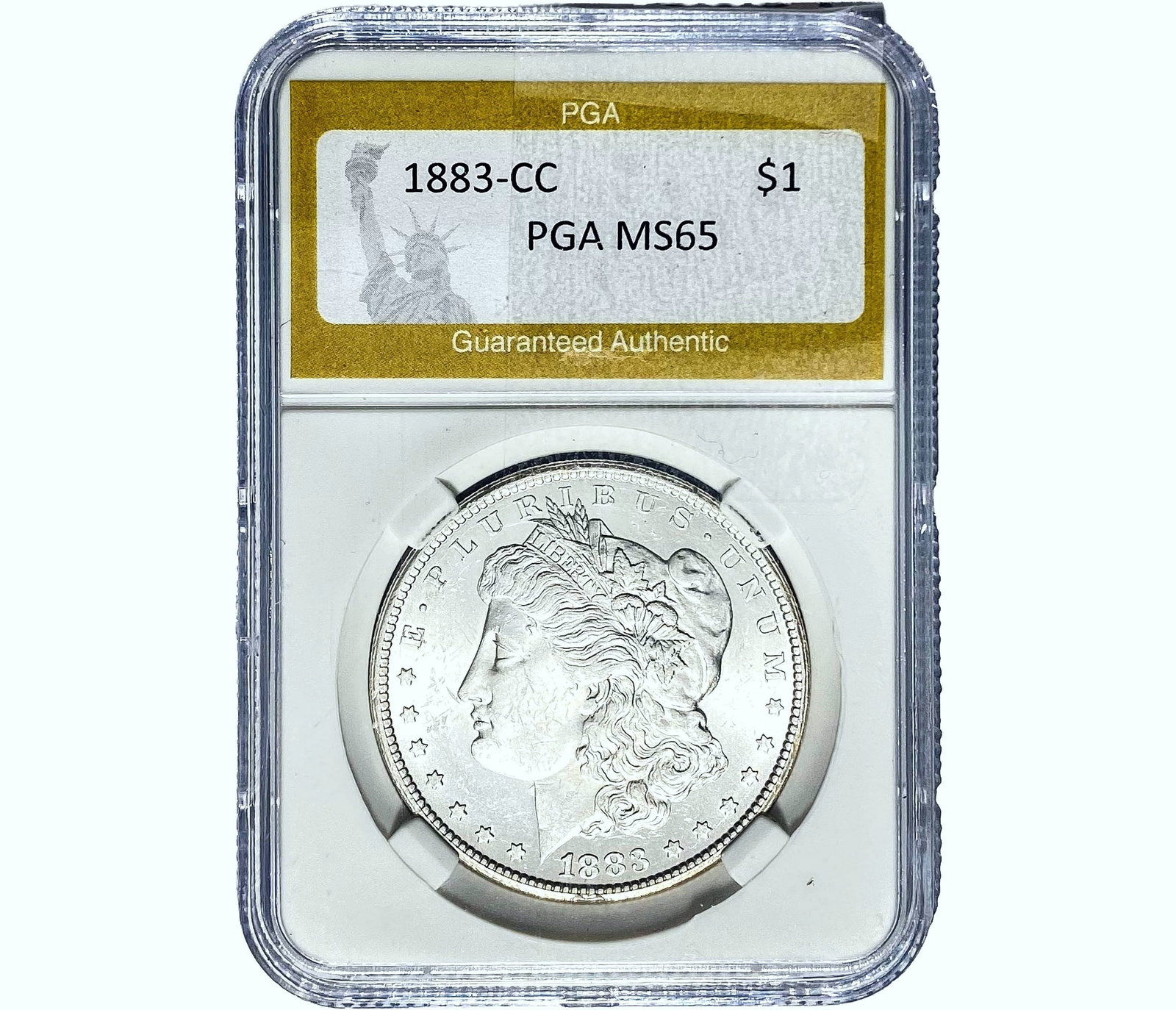 1883-CC Morgan Silver Dollar PGA MS65: 1883-CC Morgan Silver Dollar PGA MS65