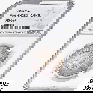 1954-S Washington Carver Half Dollar NGC MS66+: 1954-S Washington Carver Half Dollar NGC MS66+