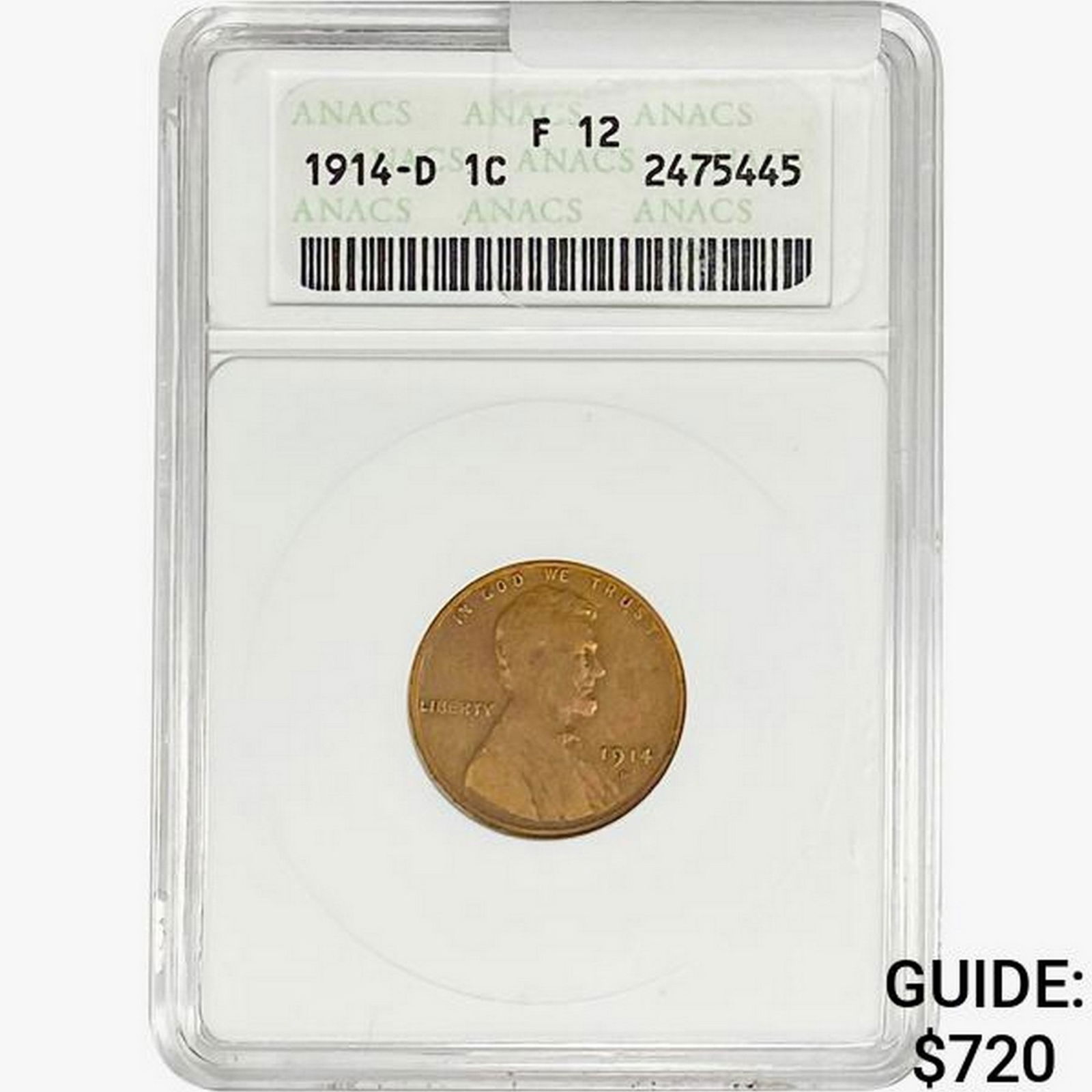 1914-D Wheat Cent ANACS F12 (1 of 2)