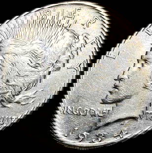 1934-S Peace Silver Dollar NEARLY UNCIRCULATED: 1934-S Peace Silver Dollar NEARLY UNCIRCULATED