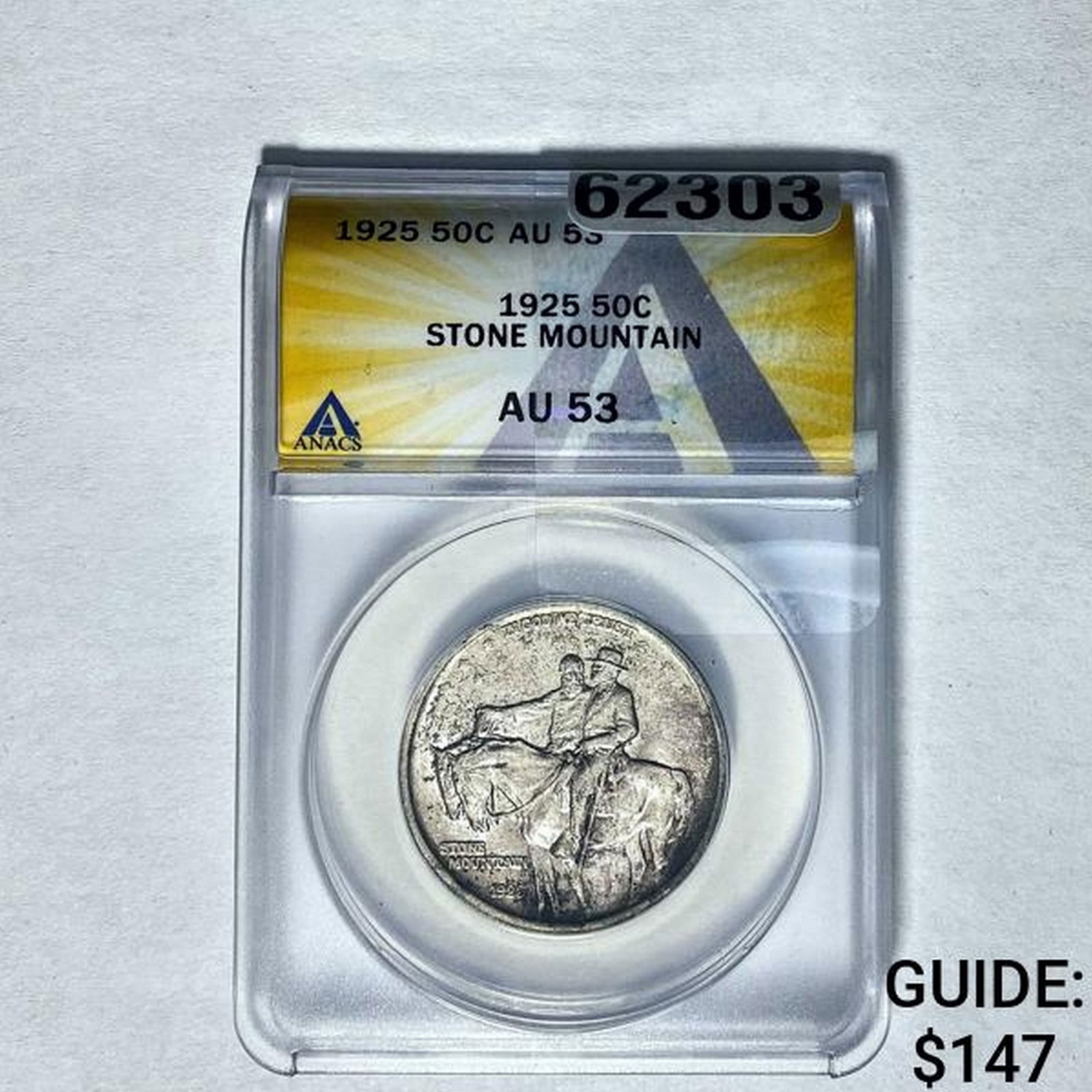 1925 Stone Mountain Half Dollar ANACS AU53 (1 of 2)
