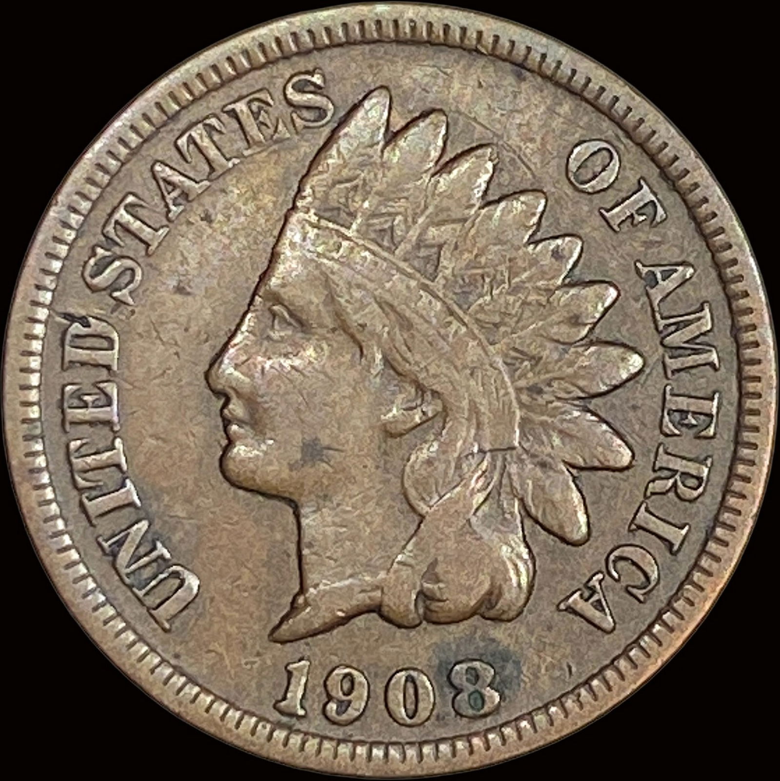 1908-S Indian Head Cent LIGHTLY CIRCULATED (1 of 2)