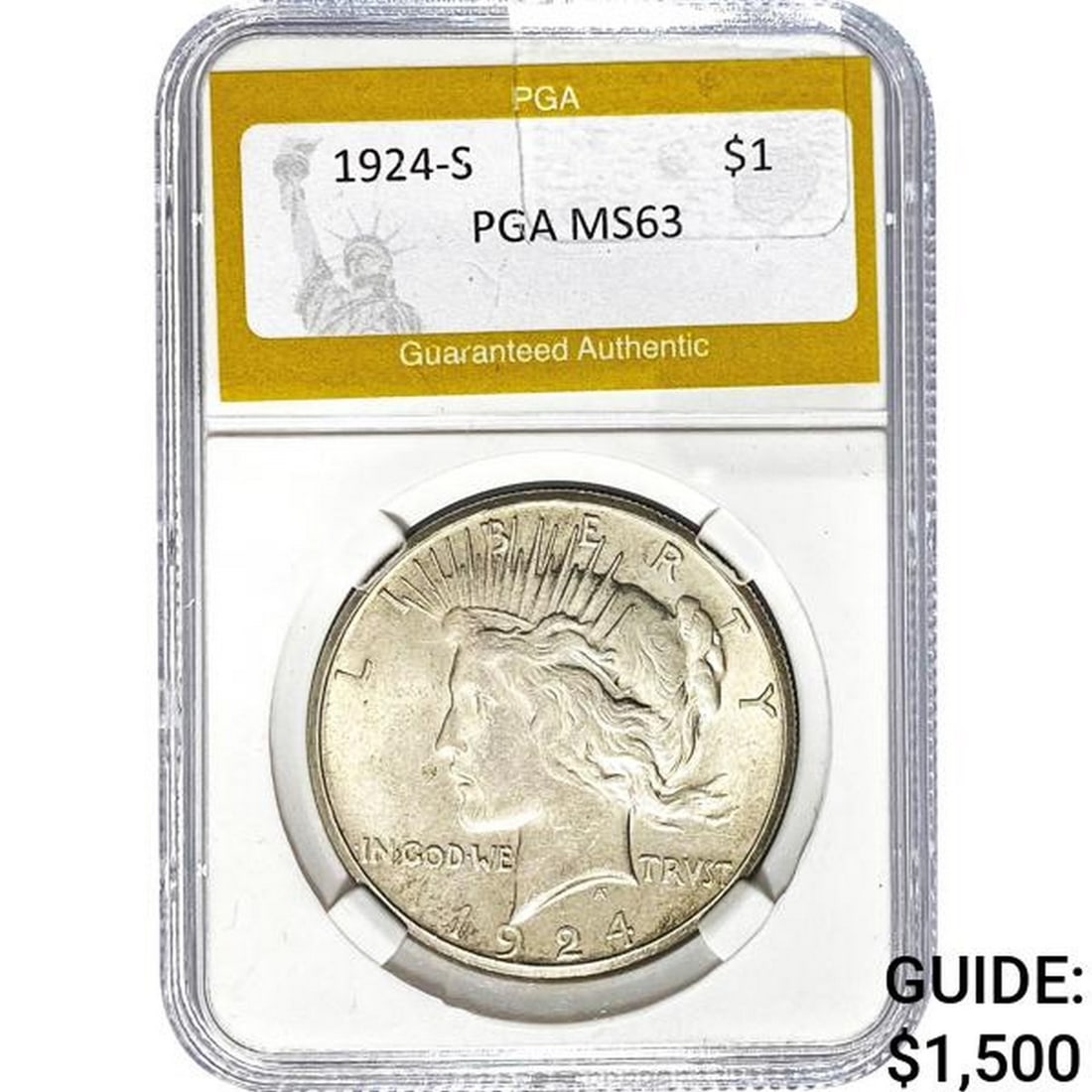 1924-S Silver Peace Dollar PGA MS63 (1 of 2)