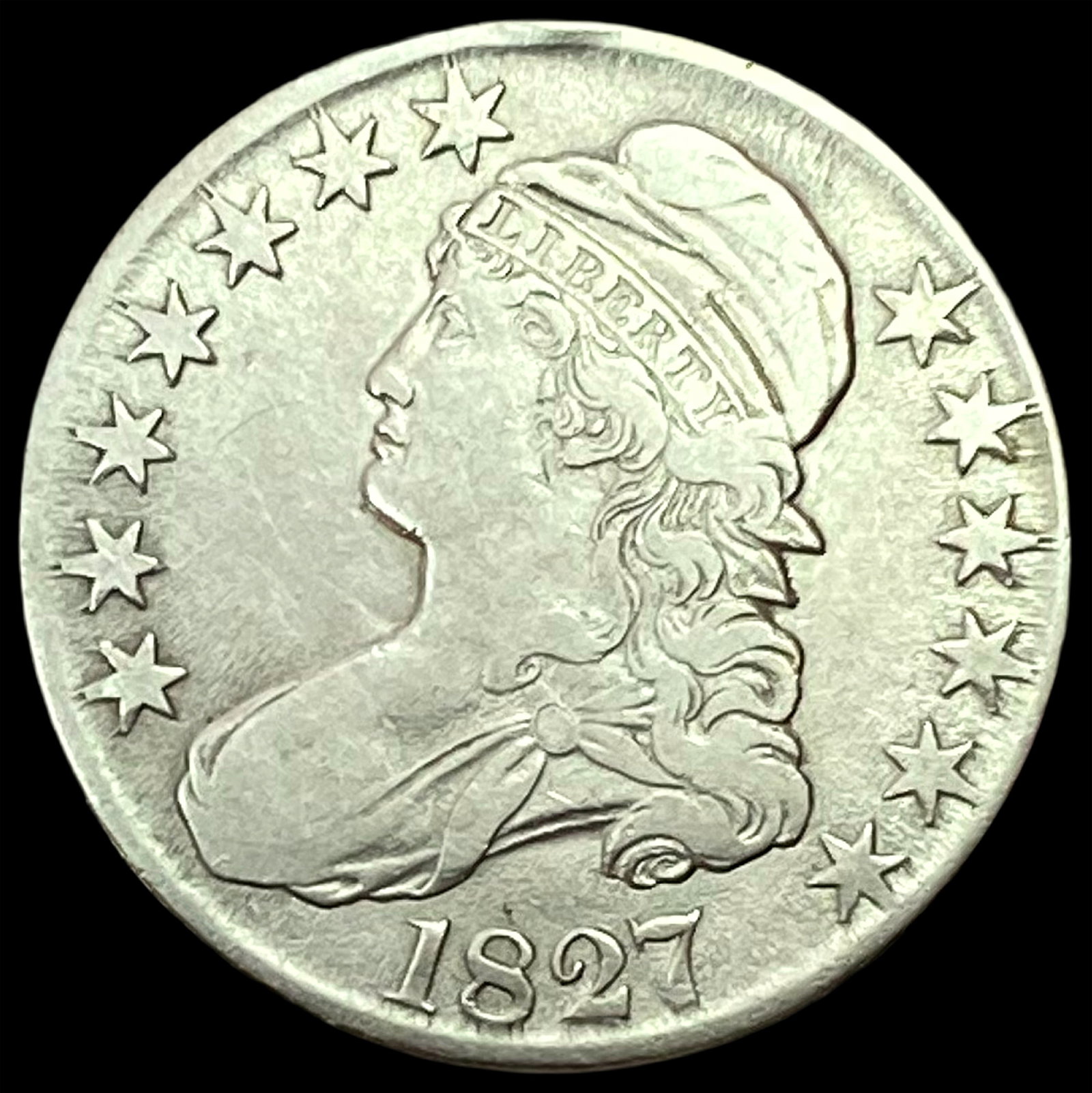 1827 Capped Bust Half Dollar LIGHTLY CIRCULATED: 1827 Capped Bust Half Dollar LIGHTLY CIRCULATED