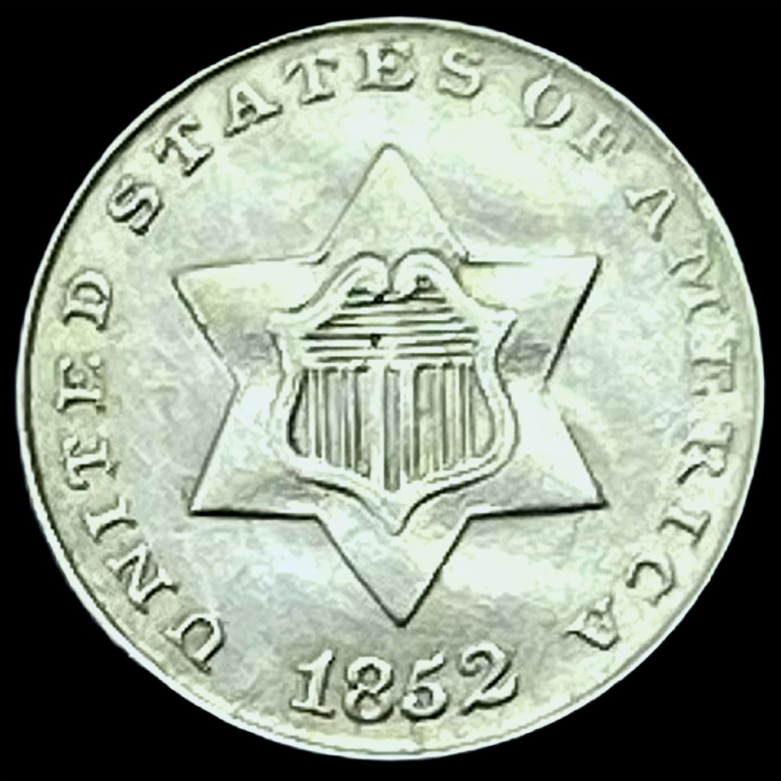 1852 Silver Three Cent CHOICE AU (1 of 2)
