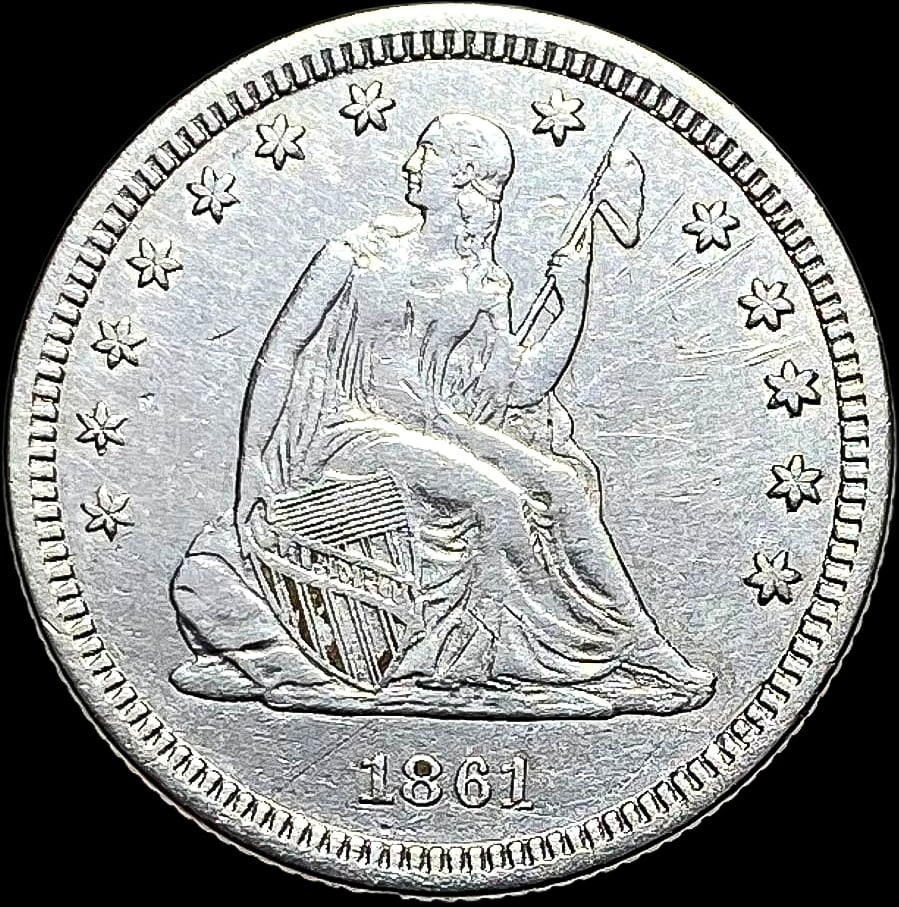 1861 Seated Liberty Quarter CLOSELY UNCIRCULATED CLOSELY UNCIRCULATED (1 of 2)