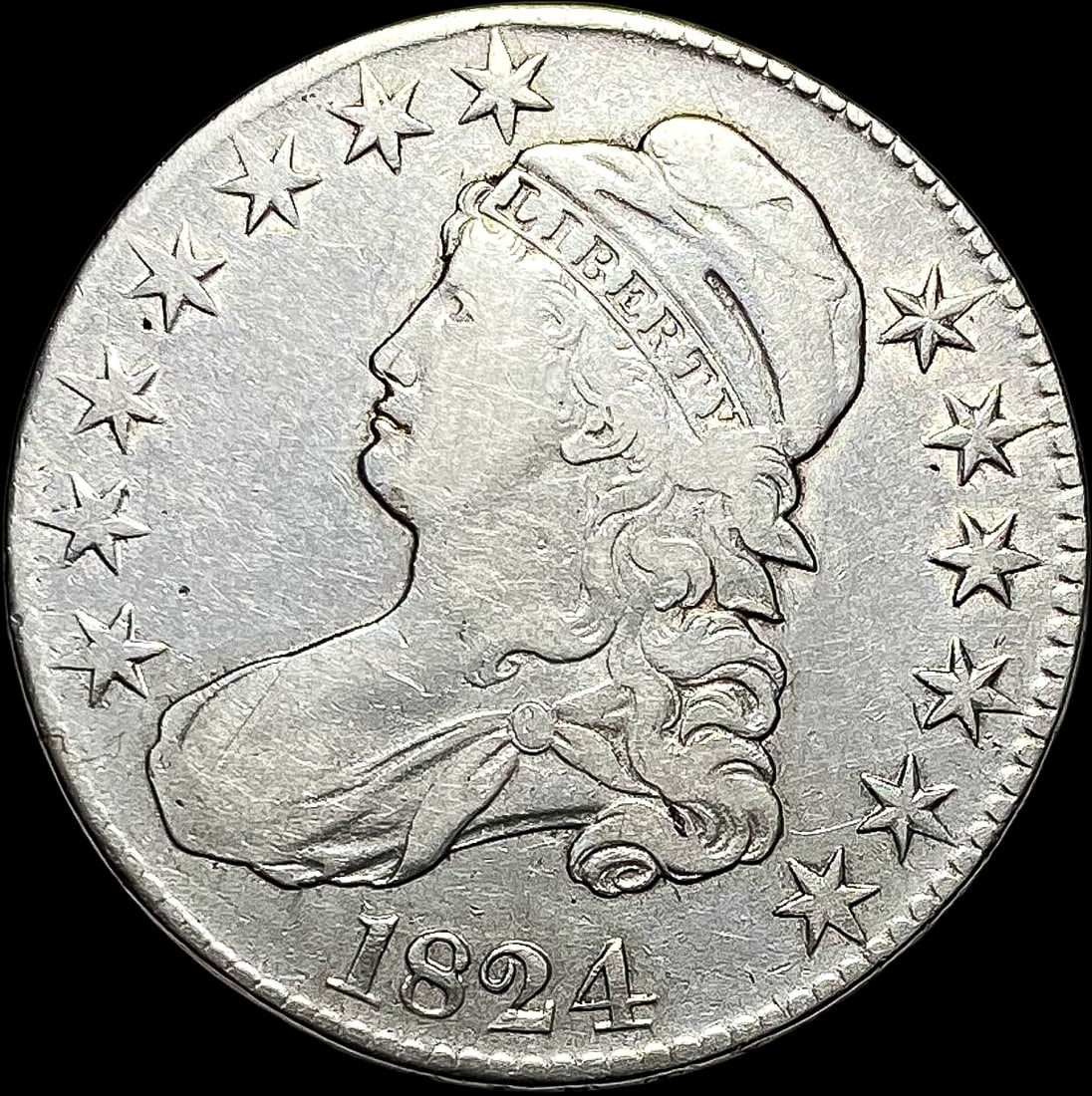 1824 Capped Bust Half Dollar LIGHTLY CIRCULATED (1 of 2)
