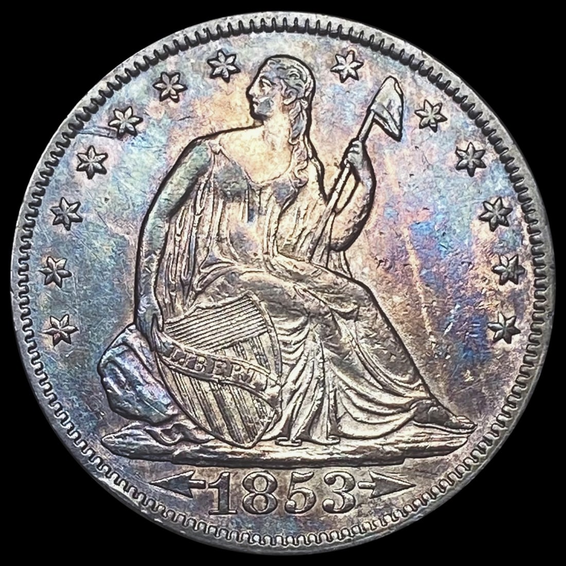 1853 ARROWS Seated Liberty Half Dollar CLOSELY UNCIRCULATED (1 of 2)