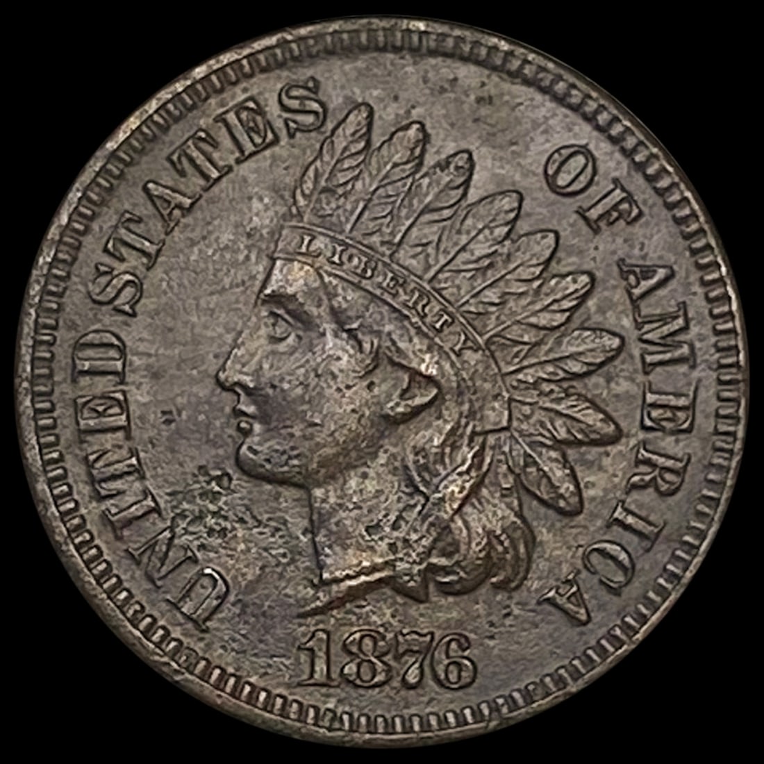 1876 Indian Head Cent CLOSELY UNCIRCULATED (1 of 2)