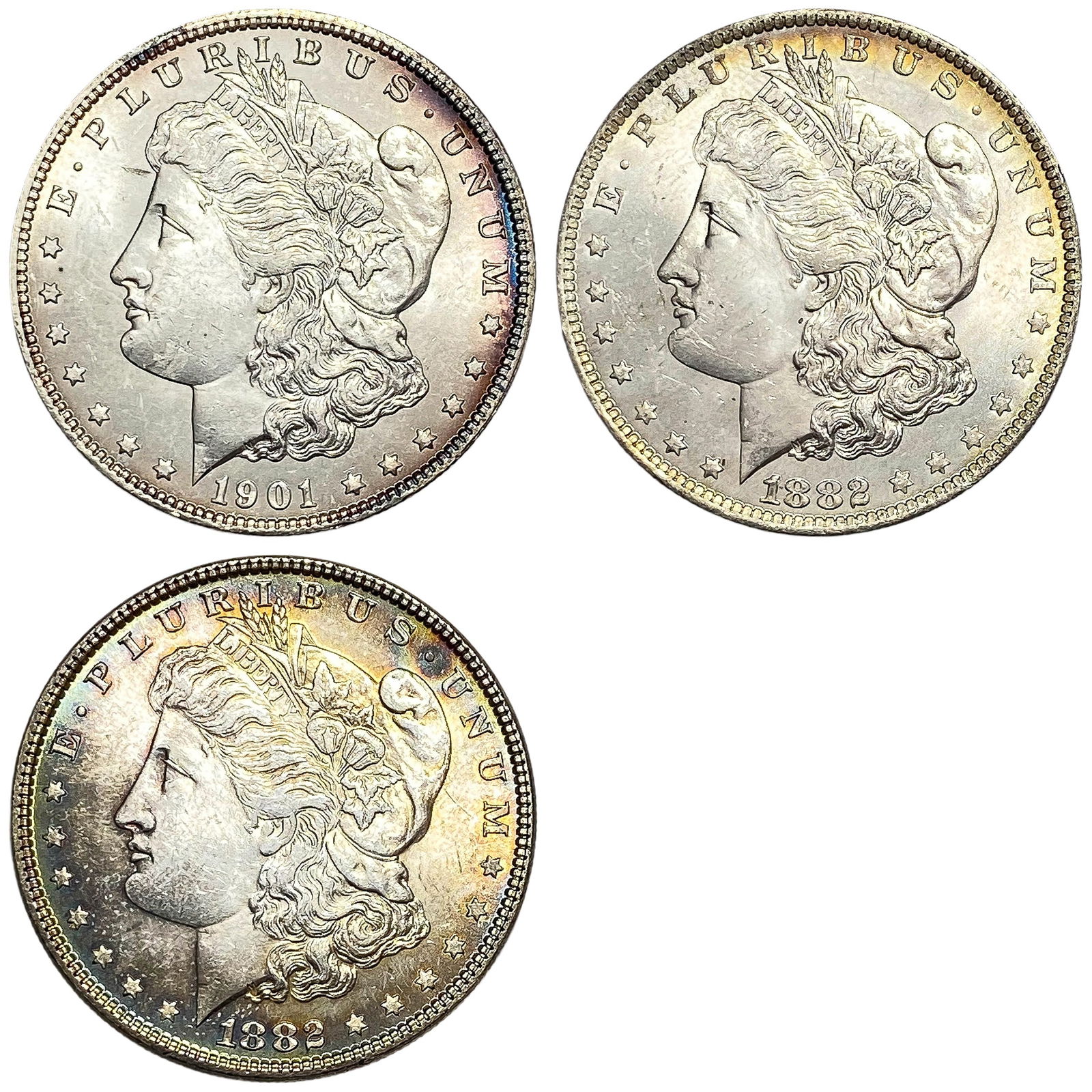 1882-1901 GEM BU Morgan Silver Dollar Lot [3 Coins] (1 of 2)