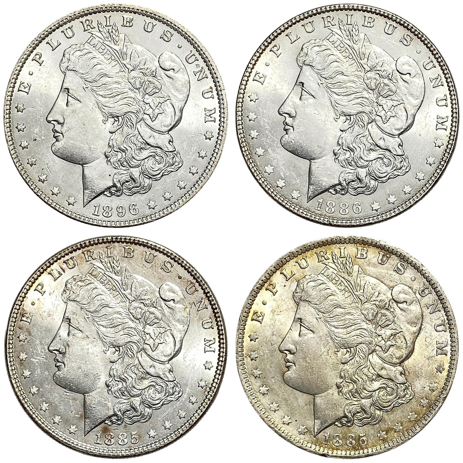 1885-1896 GEM BU Morgan Silver Dollar Lot [4 Coins] (1 of 2)