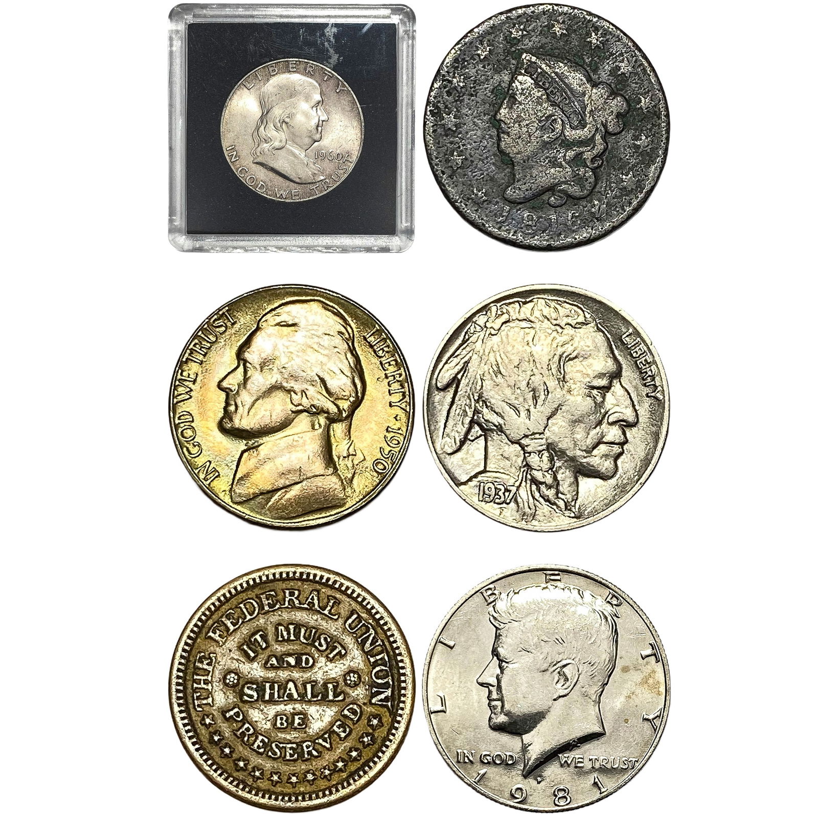 1816-1981 HIGH GRADE US Type Coin Lot [6 Coins] (1 of 2)