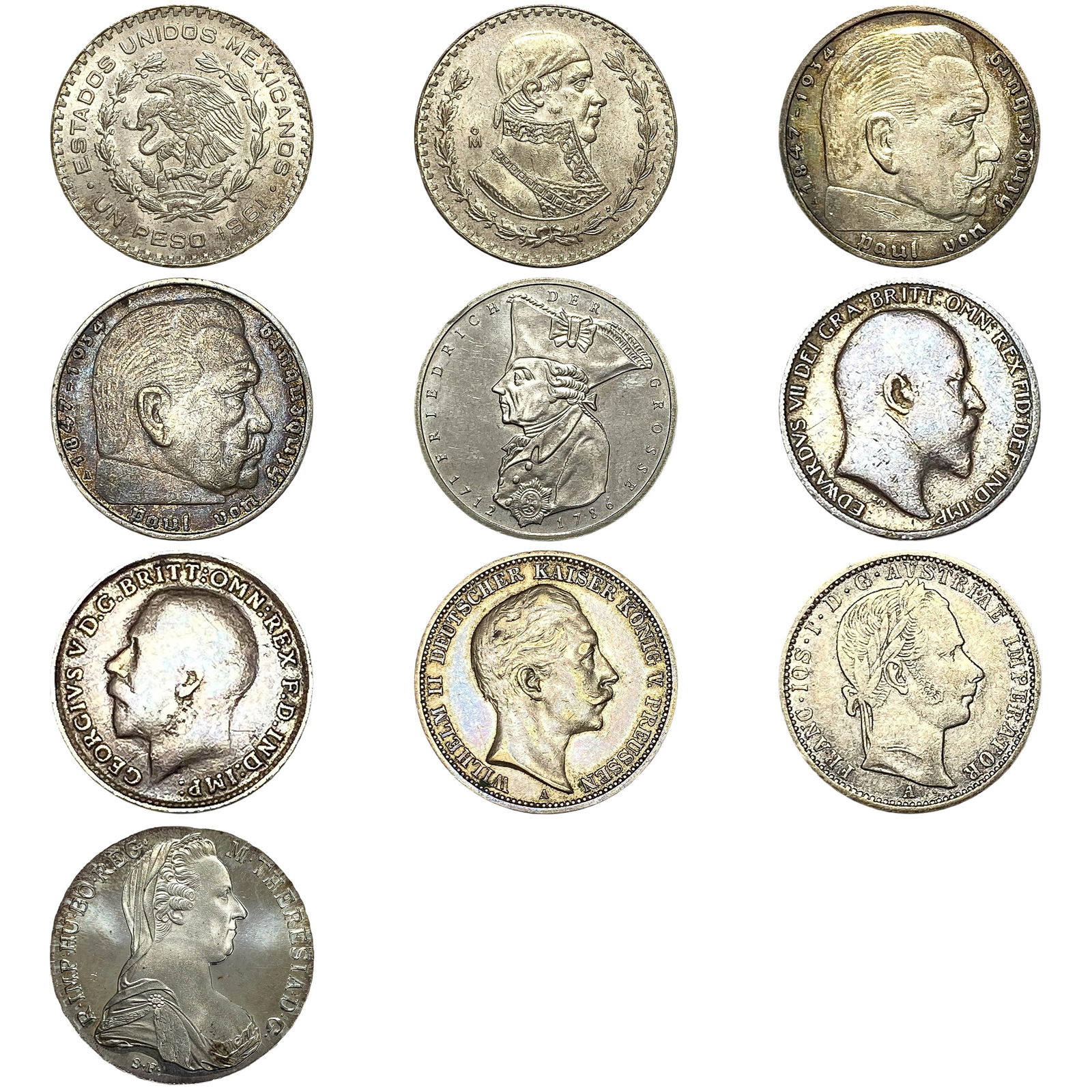 1859-1986 Varied Silver Foreign Coin Lot [10 Coins] (1 of 2)