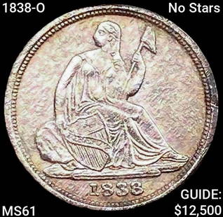 1838-O No Stars Seated Liberty Half Dime UNCIRCULATED: 1838-O No Stars Seated Liberty Half Dime UNCIRCULATED