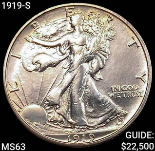 1919-S Walking Liberty Half Dollar CHOICE BU: 1919-S Walking Liberty Half Dollar CHOICE BU