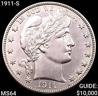 1911-S Barber Half Dollar CHOICE BU: 1911-S Barber Half Dollar CHOICE BU