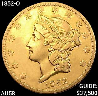 1852-O $20 Gold Double Eagle CHOICE AU: 1852-O $20 Gold Double Eagle CHOICE AU
