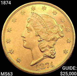 1874 $20 Gold Double Eagle CHOICE BU: 1874 $20 Gold Double Eagle CHOICE BU
