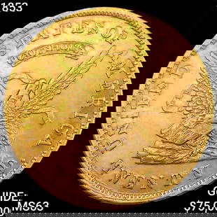 1853 $20 US Assay "900" Thous CHOICE BU: 1853 $20 US Assay "900" Thous