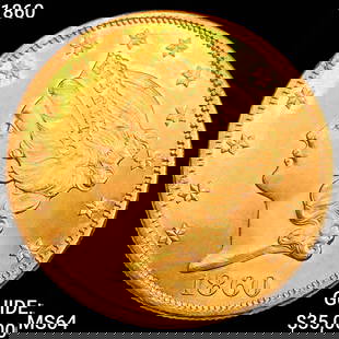 1860 $20 Gold Double Eagle CHOICE BU: 1860 $20 Gold Double Eagle