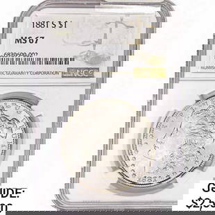 1881-S Morgan Silver Dollar NGC MS67: 1881-S Morgan Silver Dollar NGC MS67