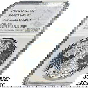 1995-W Silver Eagle NGC PF61 UC Anniversary Set: 1995-W Silver Eagle NGC PF61 UC Anniversary Set