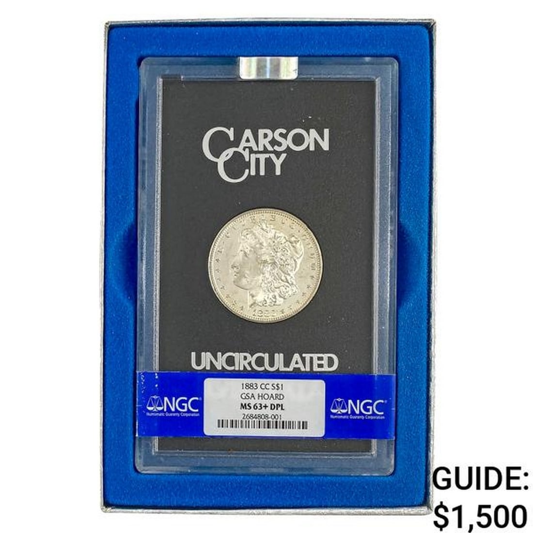 1883-CC Morgan Silver Dollar NGC MS63+ DPL GSA (1 of 4)