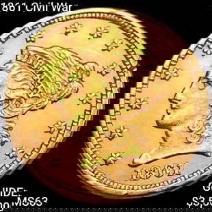 1861 Civil War $2.50 Gold Quarter Eagle CHOICE BU: 1861 Civil War $2.50 Gold Quarter Eagle CHOICE BU