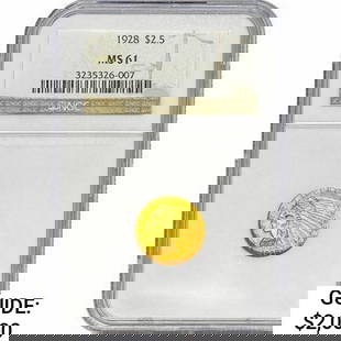 1928 $2.50 Gold Quarter Eagle NGC MS61: 1928 $2.50 Gold Quarter Eagle NGC MS61