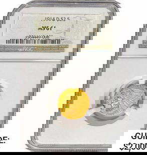1914-D $2.50 Gold Quarter Eagle NGC MS61: 1914-D $2.50 Gold Quarter Eagle NGC MS61