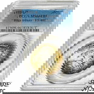 1953-D Franklin 50C FBL Bugs Bunny FS401 PCGS MS66: 1953-D Franklin 50C FBL Bugs Bunny FS401 PCGS MS66