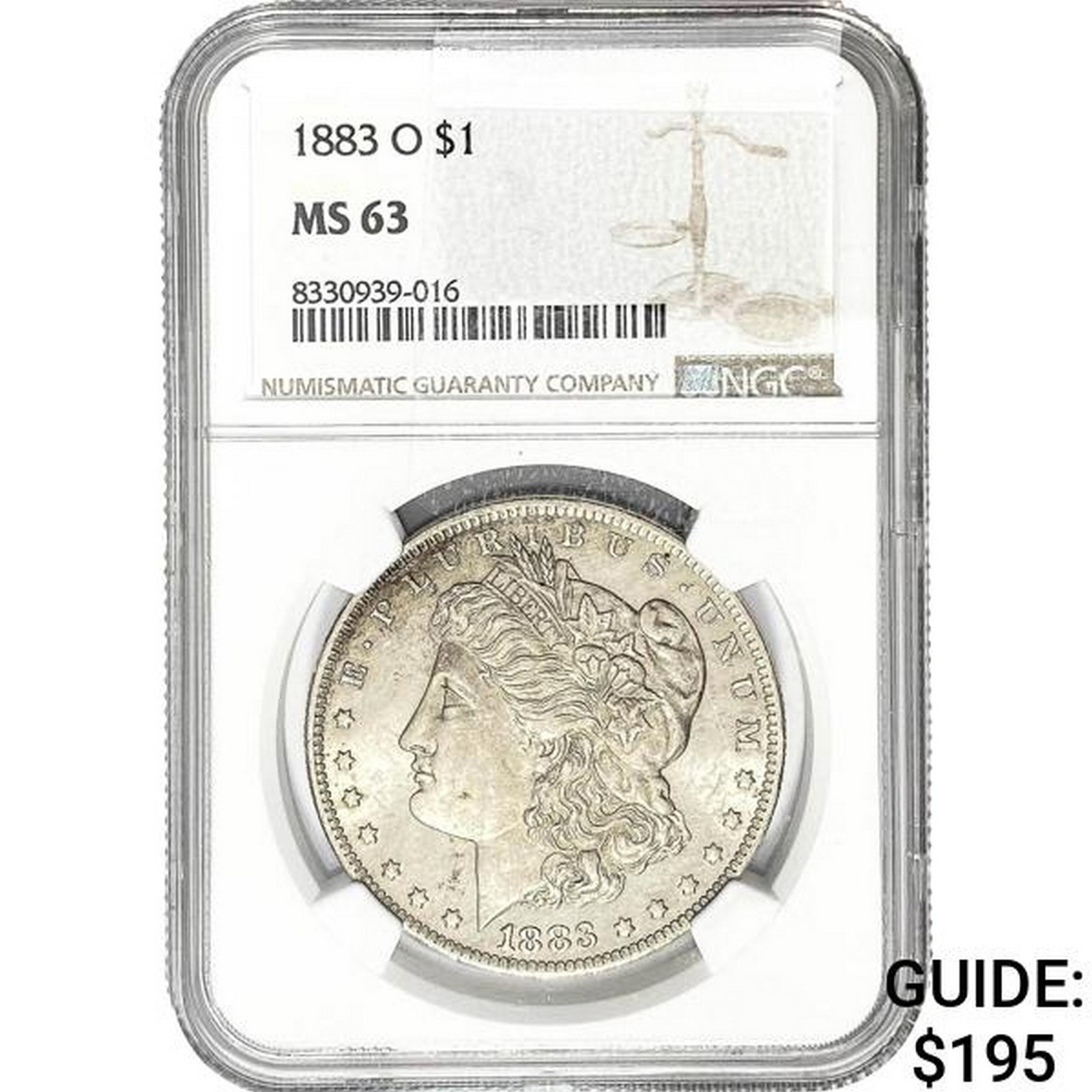 1883-O Morgan Silver Dollar NGC MS63: 1883-O Morgan Silver Dollar NGC MS63