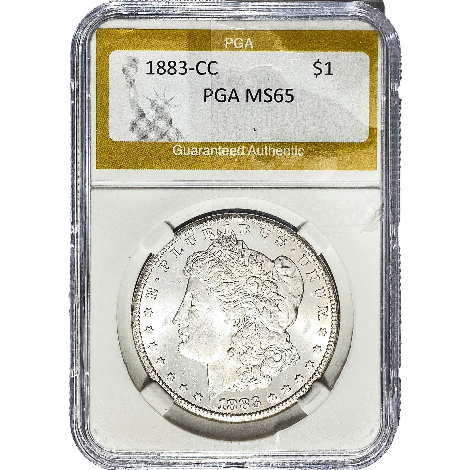 1883-CC Morgan Silver Dollar PGA MS65: 1883-CC Morgan Silver Dollar PGA MS65