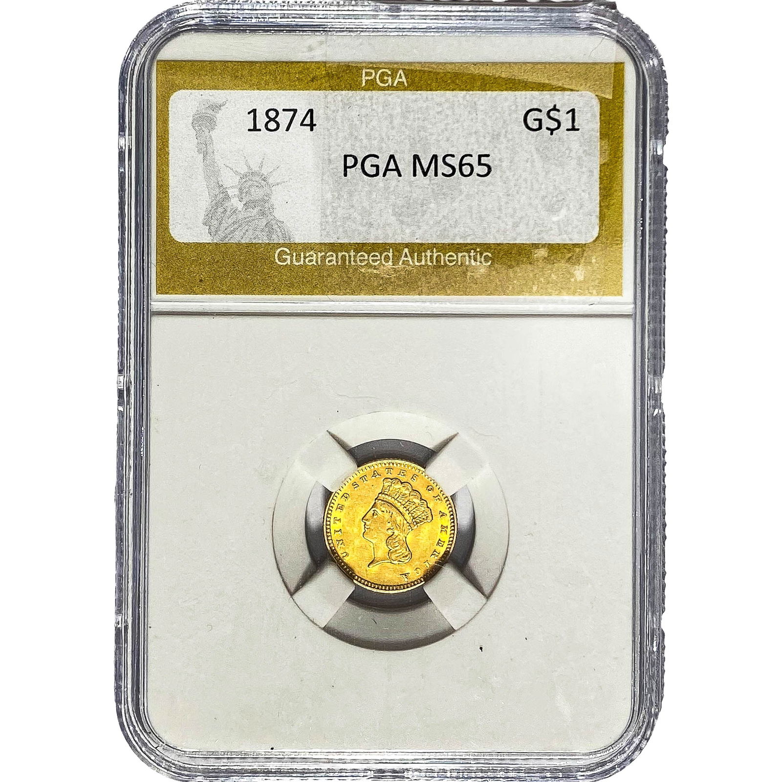 1874 Rare Gold Dollar PGA MS65 (1 of 2)