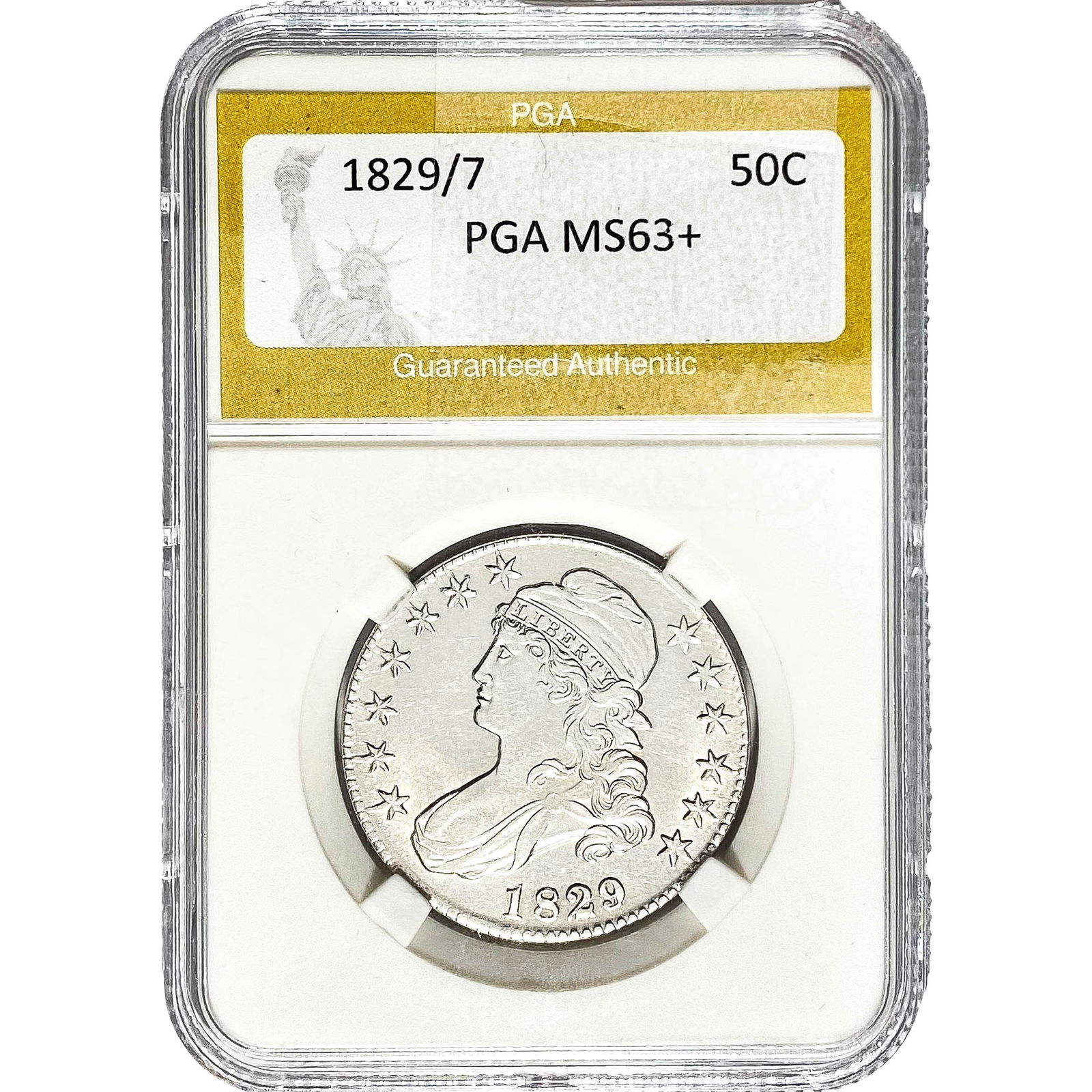 1829/7 Capped Bust Half Dollar PGA MS63+ (1 of 2)