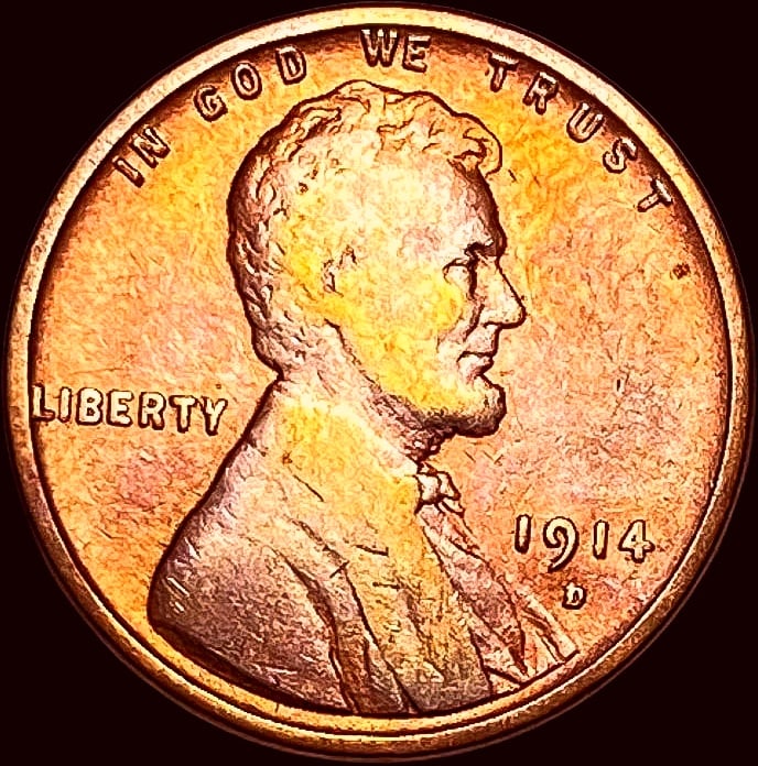 1914-D Lincoln Wheat Cent RED CLOSELY UNCIRCULATED (1 of 2)