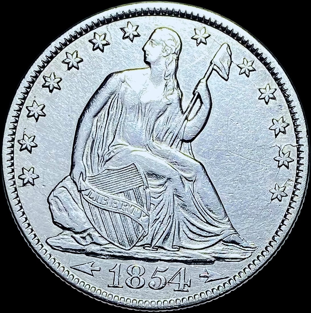1854-O Silver Seated Liberty Half Dollar CHOICE BU (1 of 2)